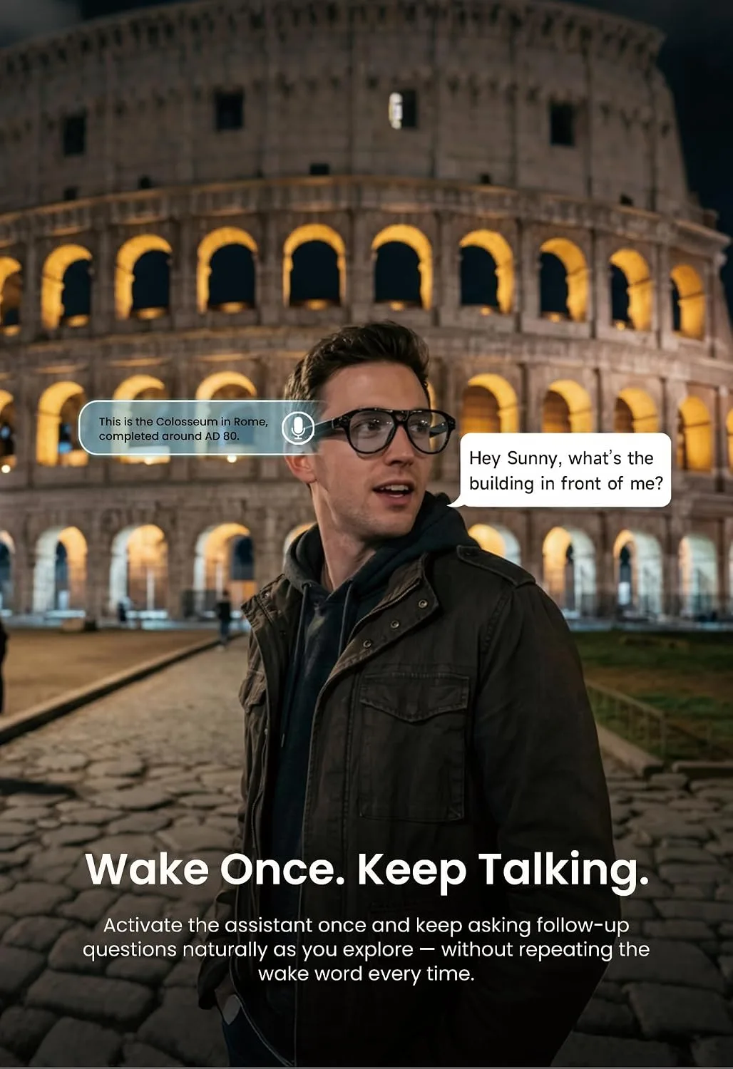 G5 AI Smart Glasses with Camera and Bluetooth, 13MP Video Recording Glasses