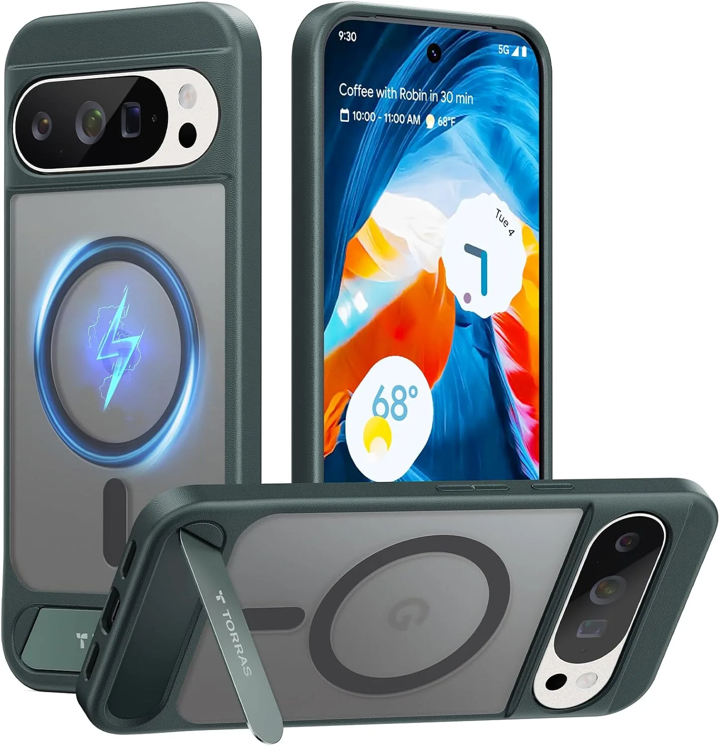 TORRAS Strong Magnetic & Stand for Google Pixel 10 Pro XL Case Green