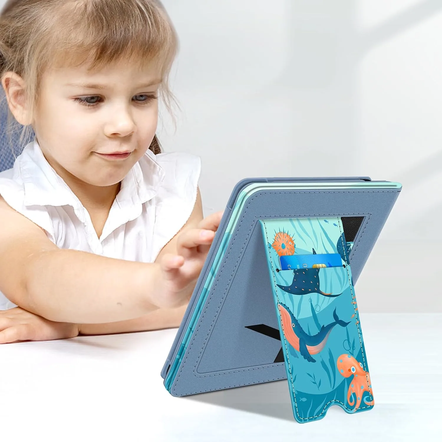 Fintie Stand Case for 6" Kindle 11th Generation 2024/2022, Blue Ocean