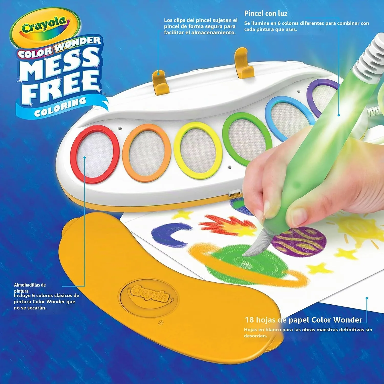 Crayola Color Wonder Magic Light Brush, Mess Free Painting for Kids, Age 3+