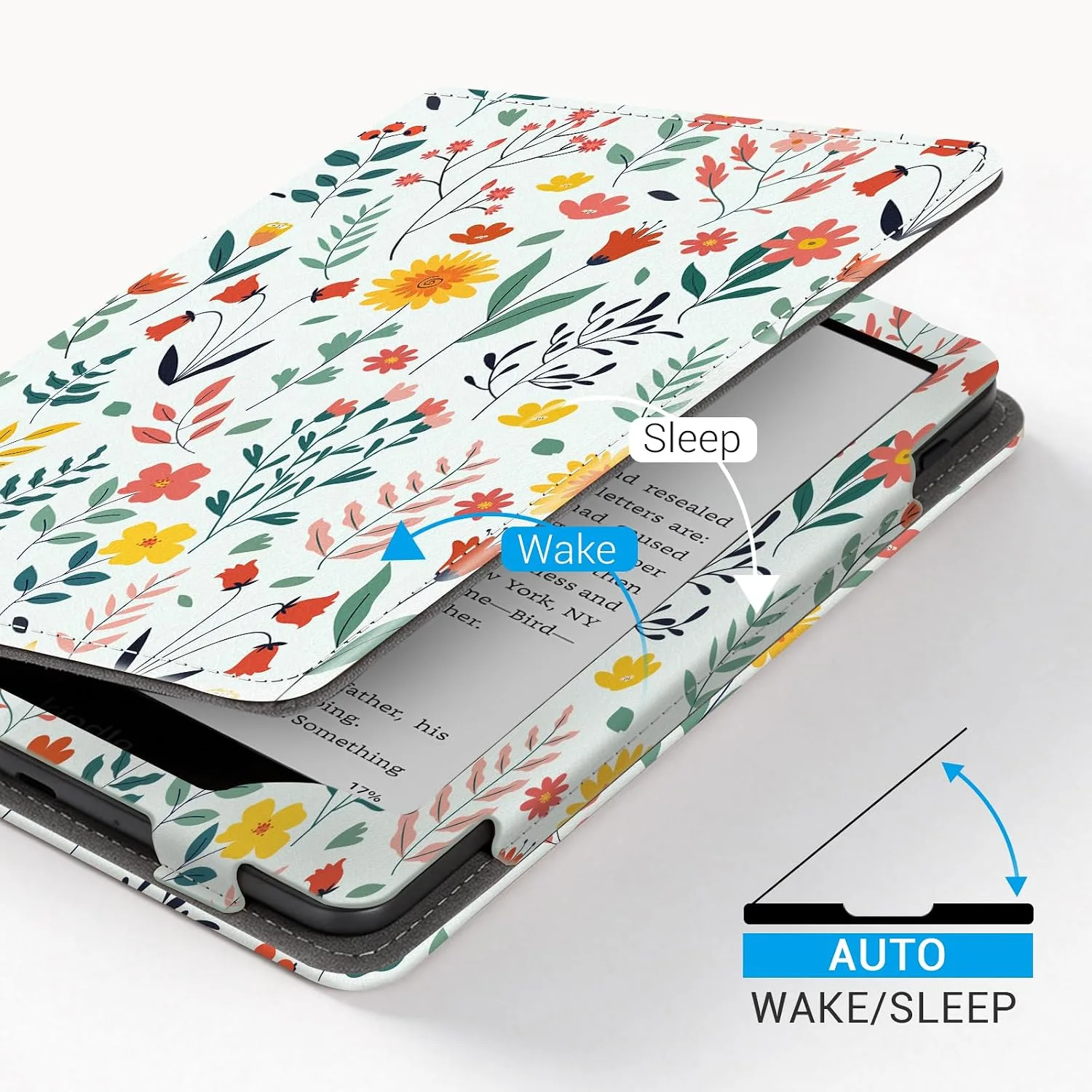 CoBak Case with Stand for 6" Kindle 2026 New Model, Flowers