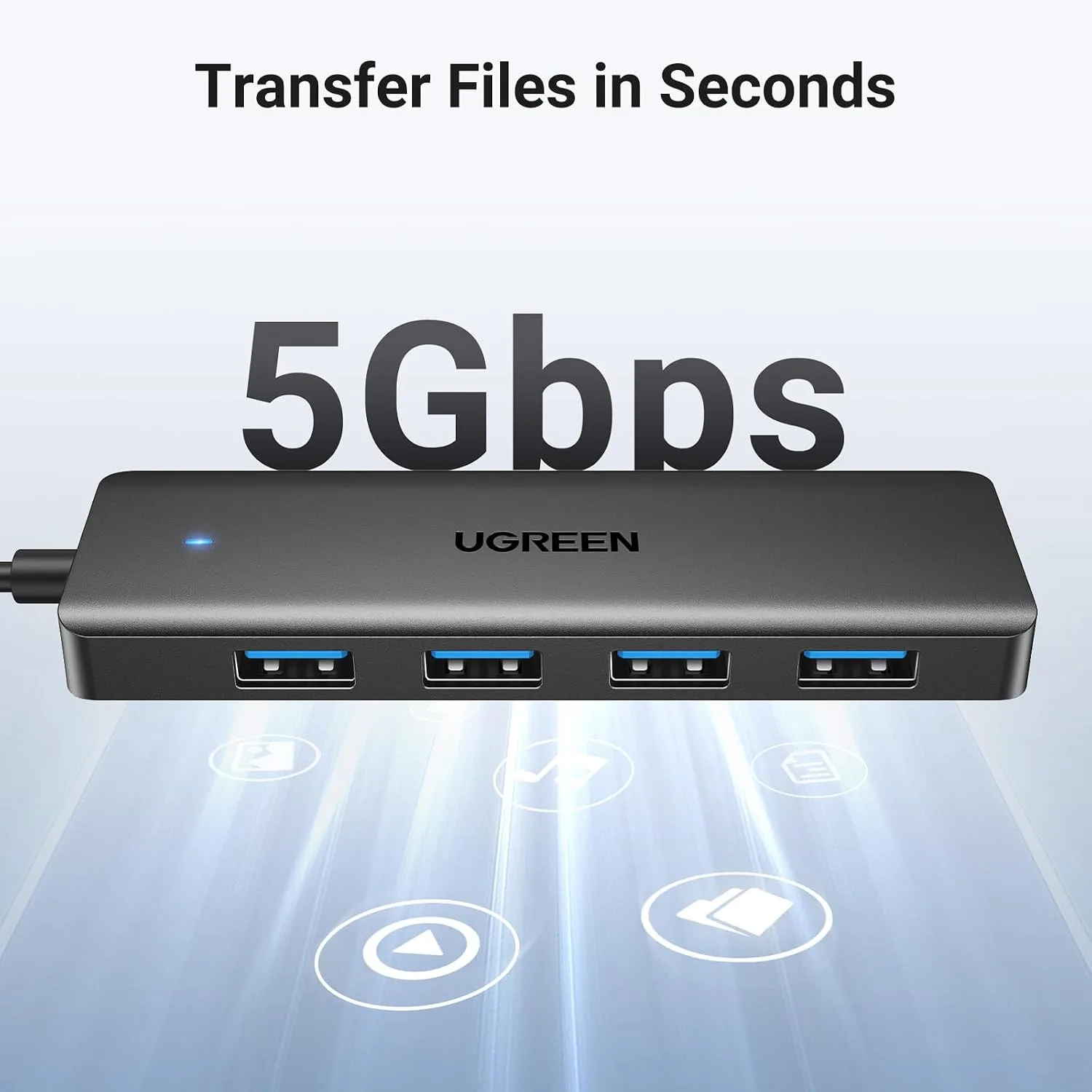 UGREEN USB 3.0 Hub, 4 Ports USB A Splitter Ultra-Slim USB Expander, 0.5 ft