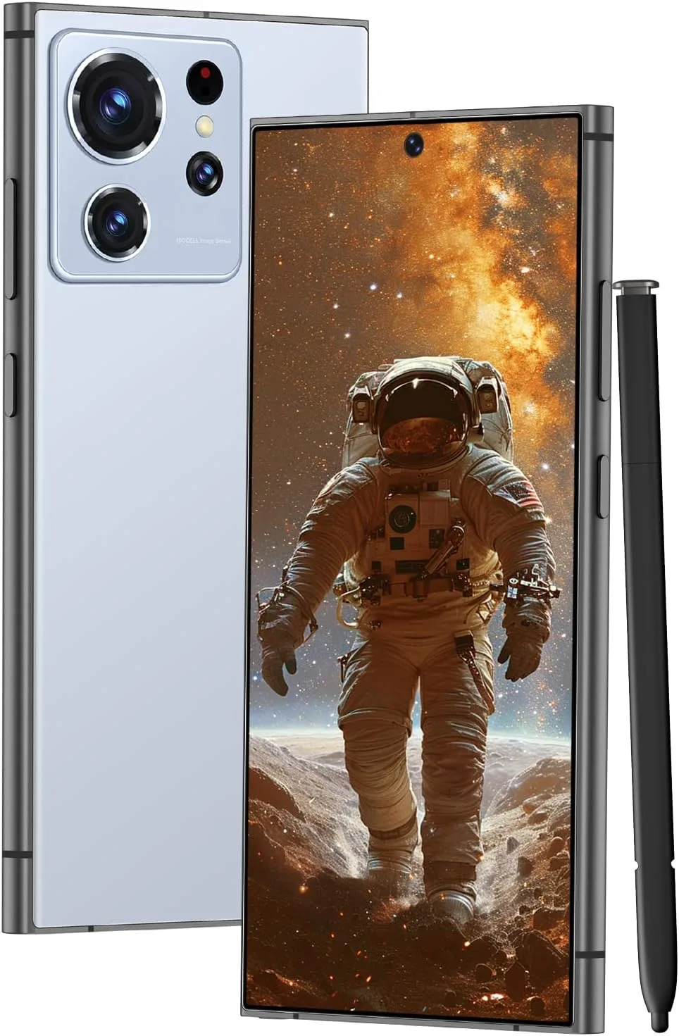 C24 Ultra Unlocked Cell Phones Smartphone with Built-in Pen 8+256GB Android 13 Phones 6.8" HD Screen Dual SIM 108MP+48MP Camera (Blue)