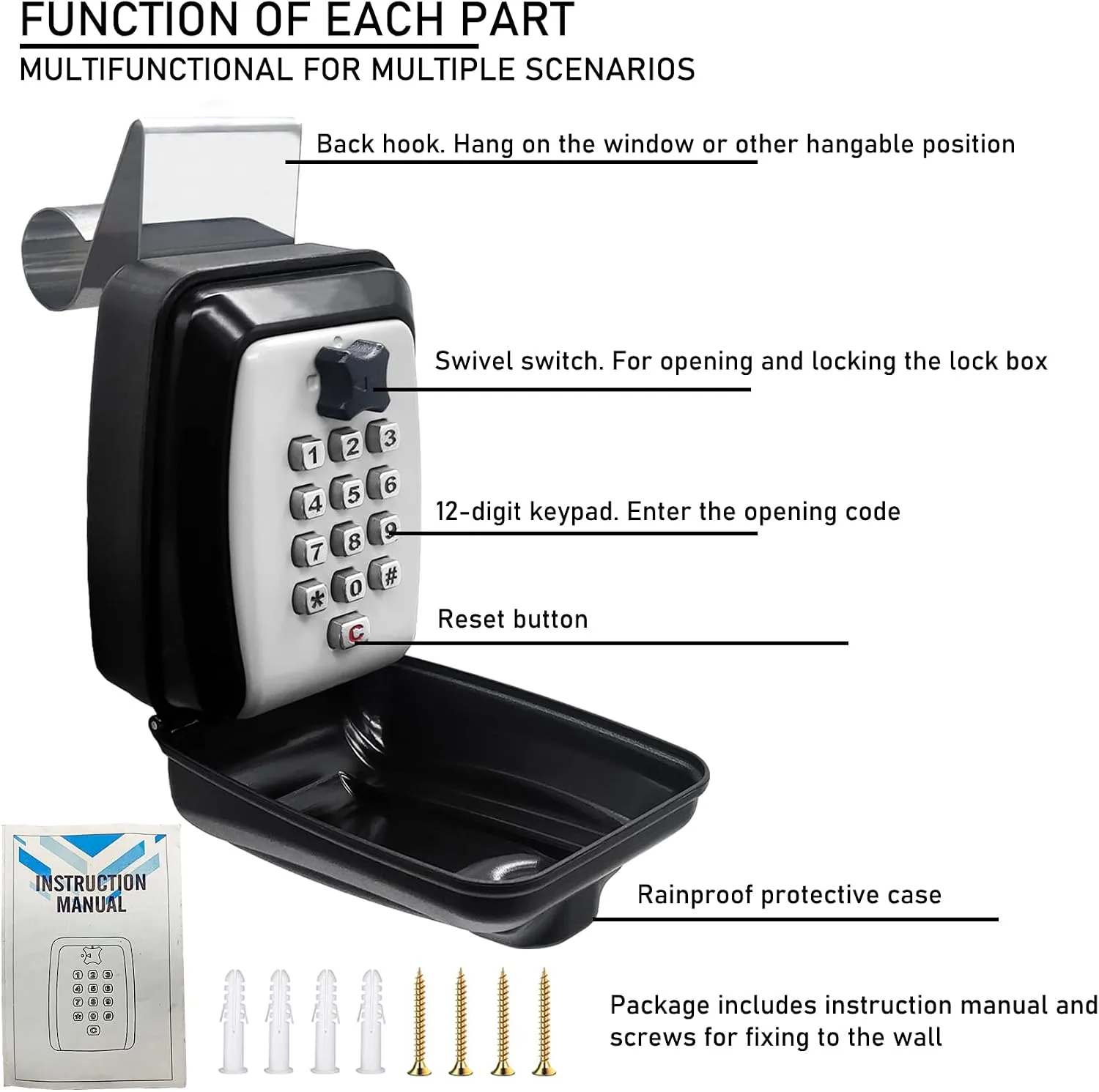 Upgrade SL-591 Car Key Lock Box,Window Lock Box for Turo,Key Lock Box