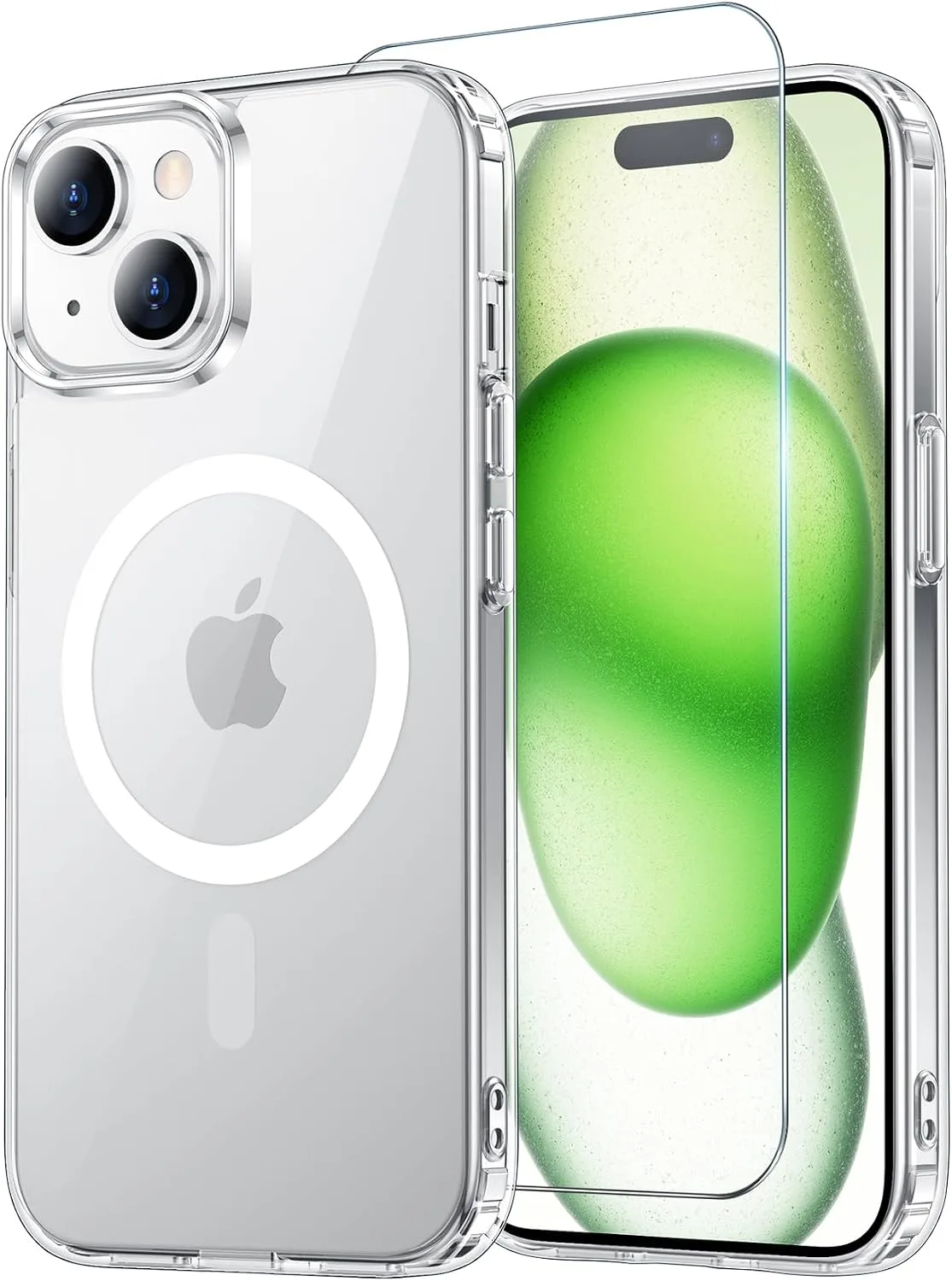 Temdan for iPhone 15/14/13 Case with Screen Protector Clear