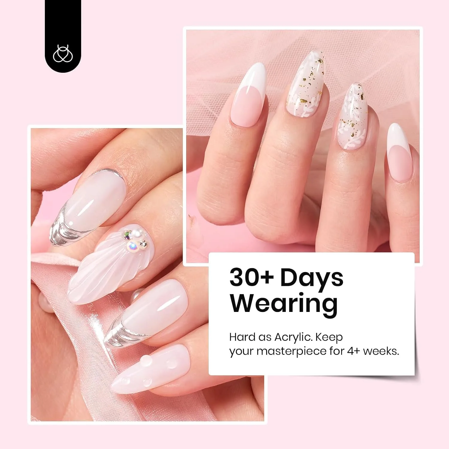 Beetles Hard Gel, Ivory Veil 1 oz 9 in 1 Jelly White Builder Nails Gel