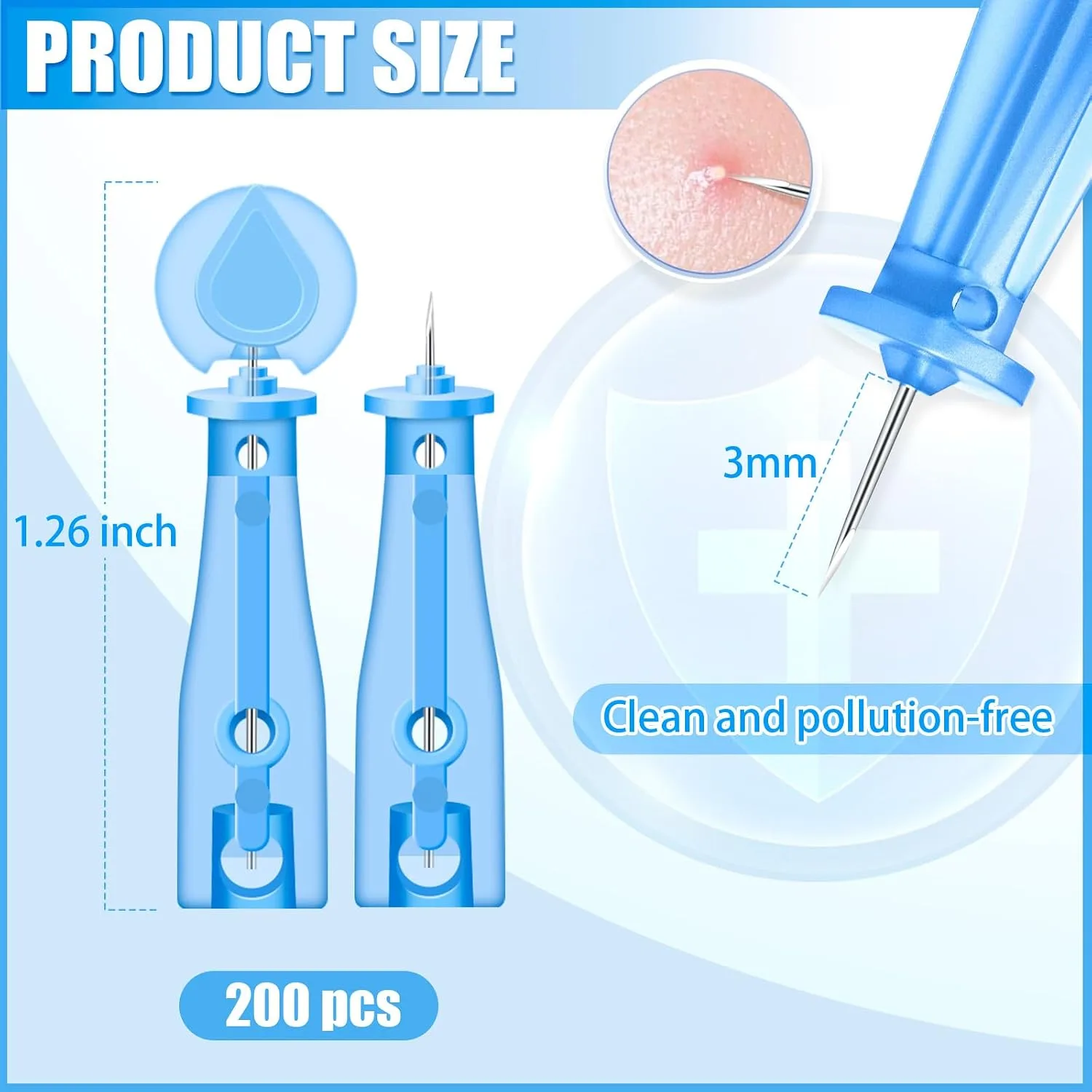 200Pcs Sterile Needles for Pimples