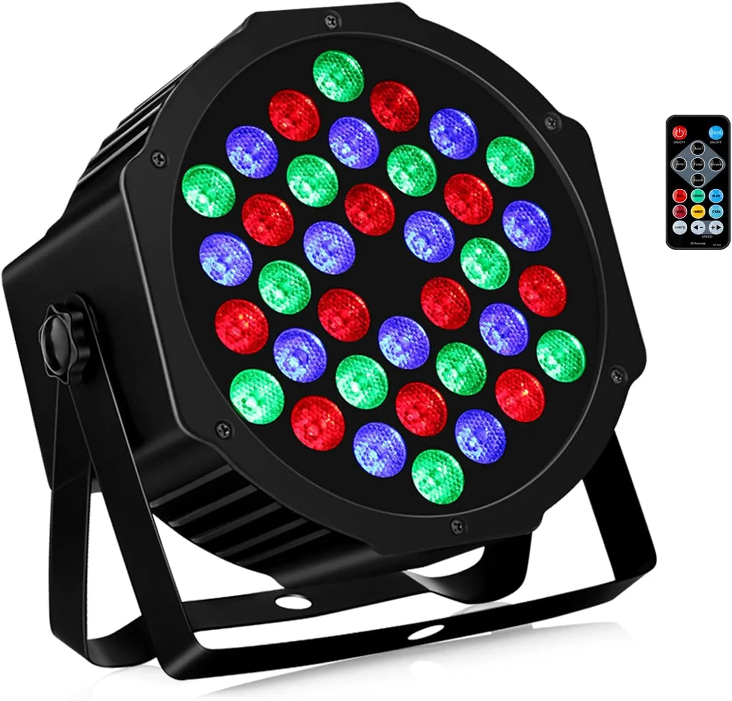 Luz Par LED RGB 36W Recargable con Control Remoto DMX para DJ