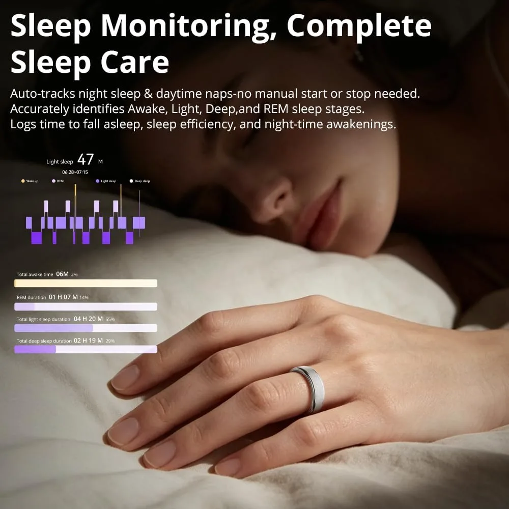 COLMI Ring 2 Radiant Smart Ring, Smart Ring for Women & Men, No App Fee.