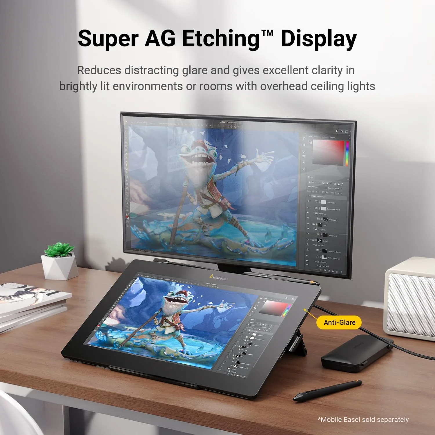 XENCELABS Pen Display 16 Lite, 16'' 4K OLED Drawing Tablet with Screen, Portable Graphic Drawing Display with 2 Battery-Free Pens for Windows/macOS/Linux
