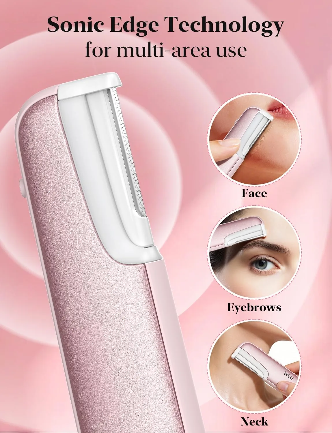 WLU Dermaplane Razor for Women Face, Dermaplaning Tool for Face Pure Pink
