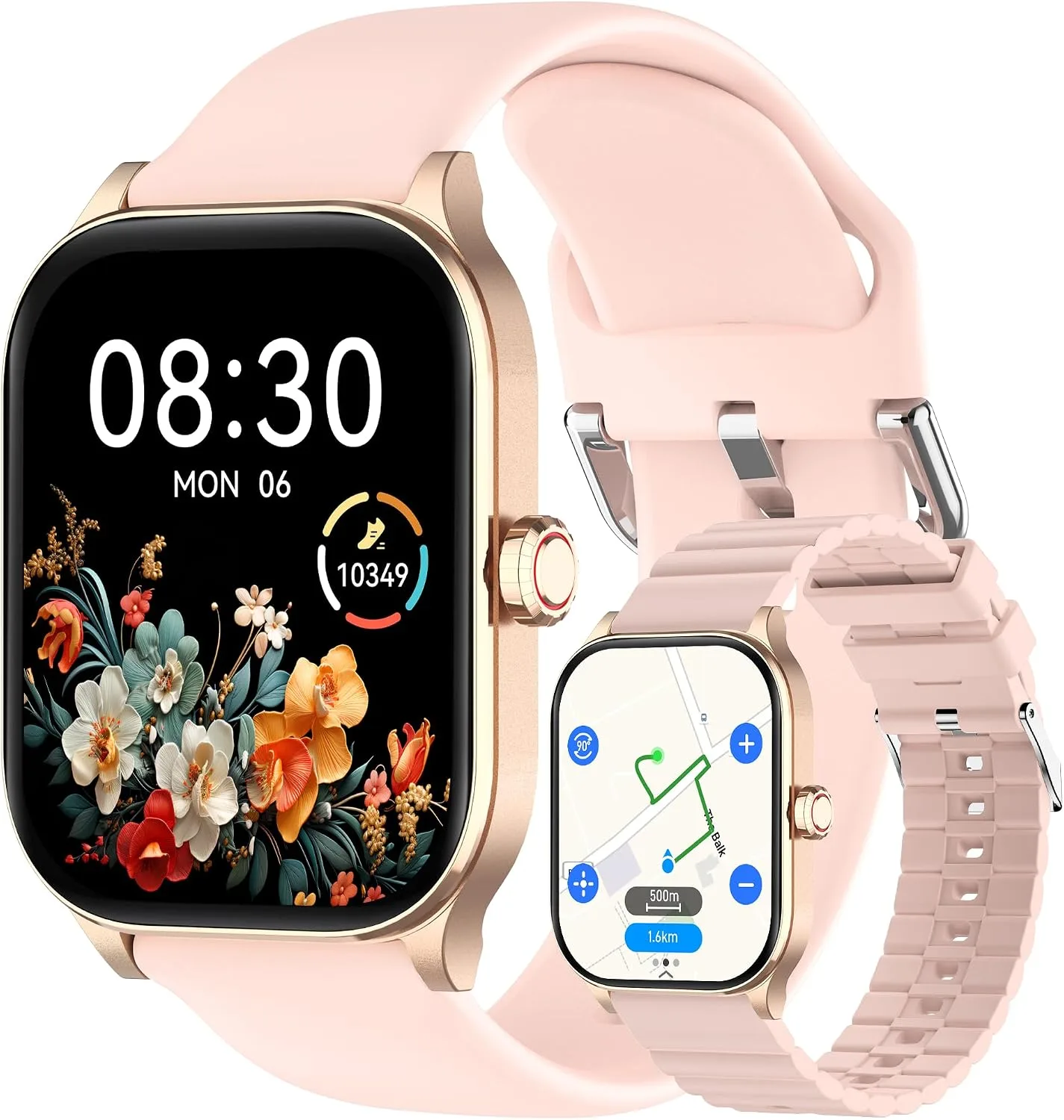 Smart Watch, GPS & Free Maps, 1.96" HD Screen, AI, Bluetooth Call & Text