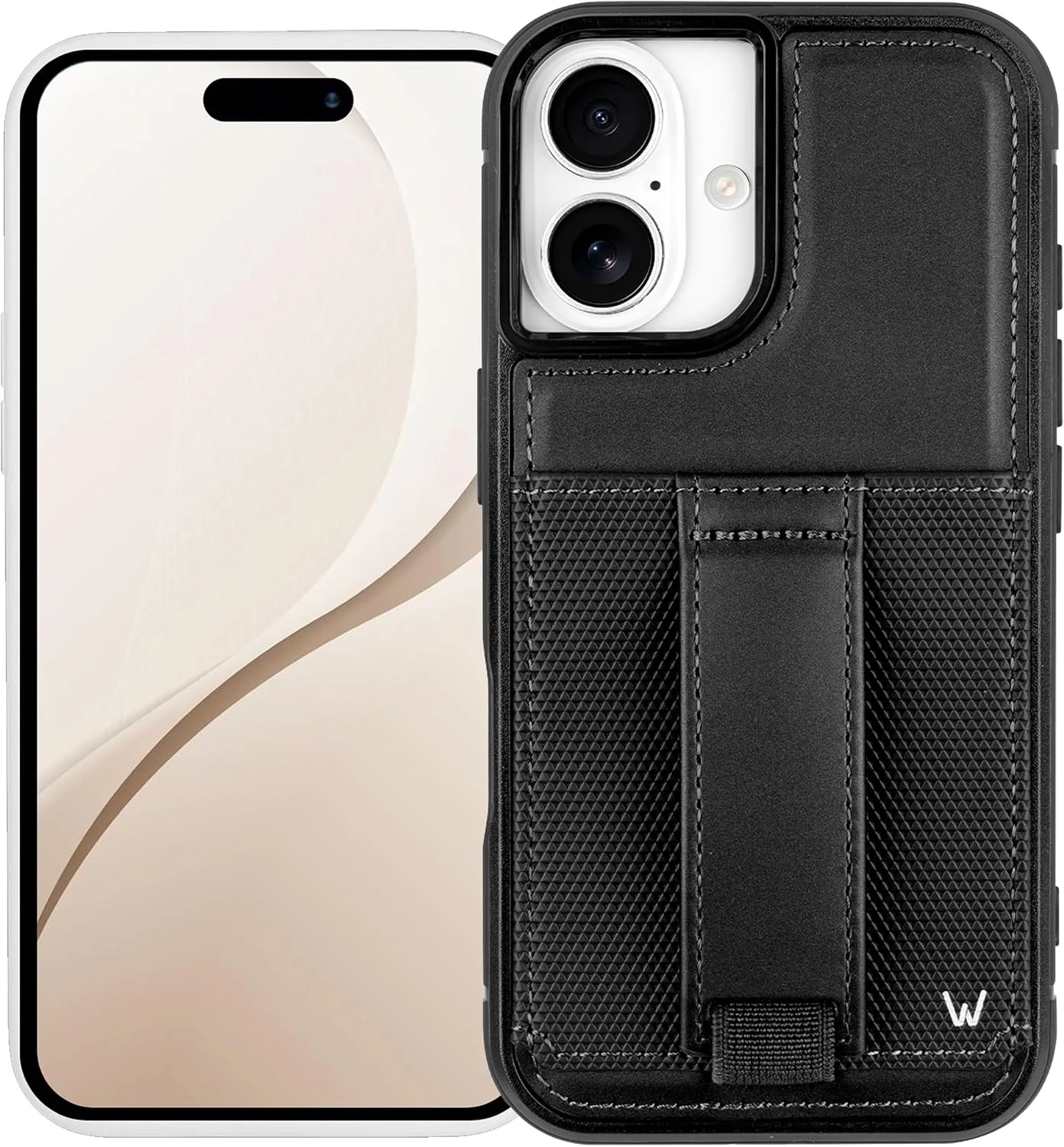 Walli Cases Wallet Phone Case for iPhone 16, Card Holder Kickstand