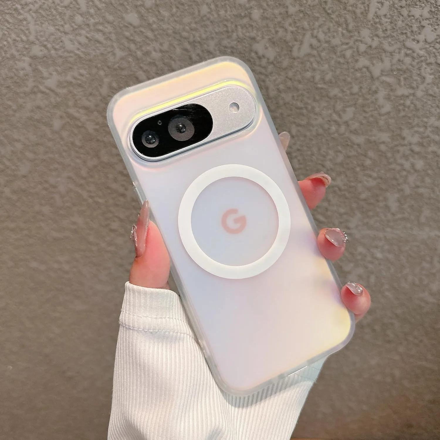 Magnetic for Google Pixel 11/11 Pro Case Women, [Compatible with MagSafe], [Holographic Iridescent Color Changing Effect] Fashion Slim Cute and Unique Matt Protective Phone Cover for Pixel 11/11 Pro