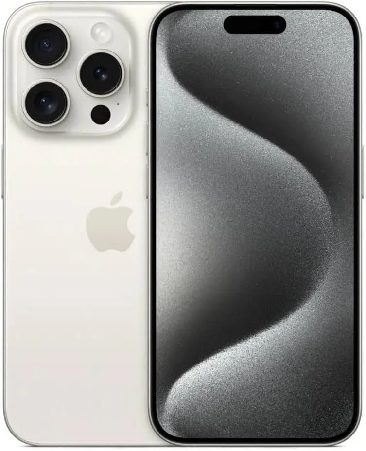 Apple iPhone 15 Pro Max, 256GB, White Titanium - Unlocked (Renewed)