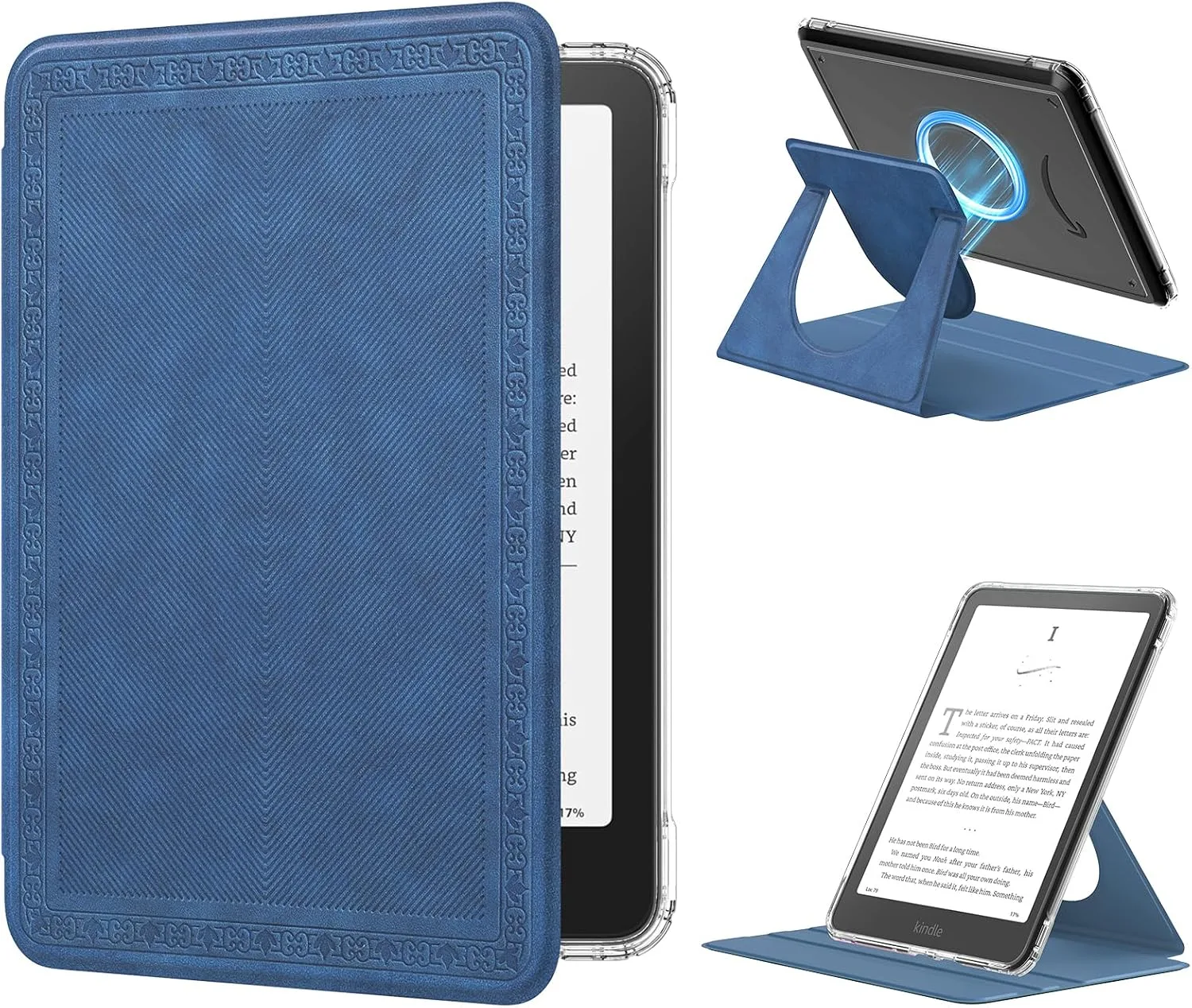 Estuche MoKo 360° Rotativo Desmontable para eBook Reader 7" Azul Vintage
