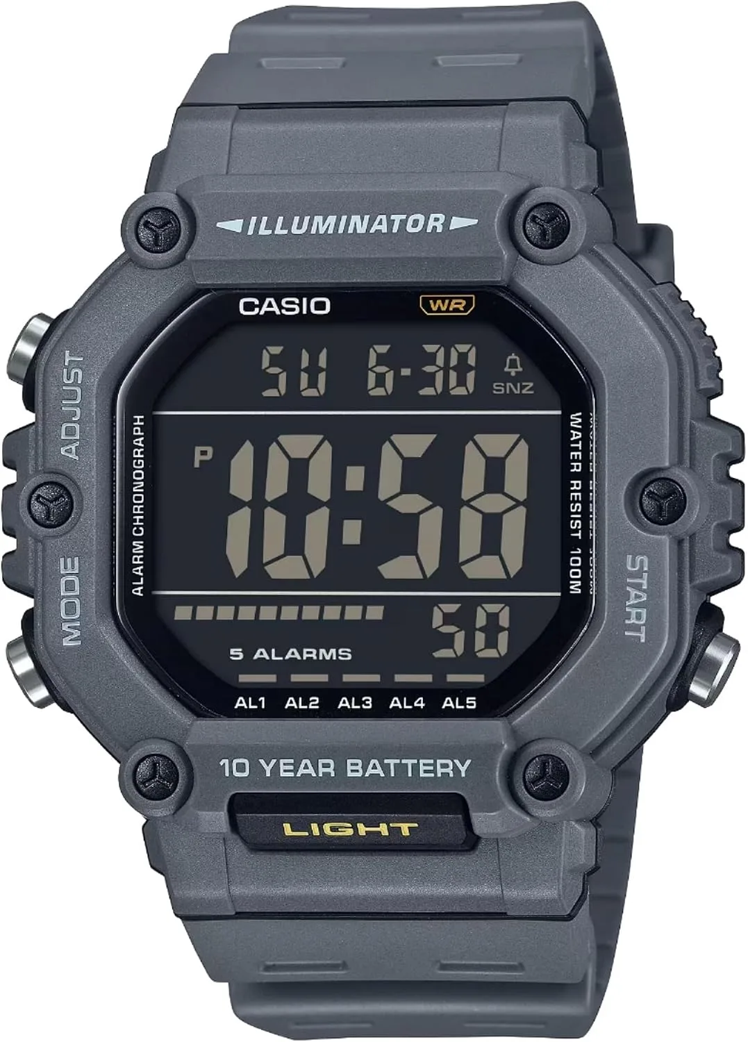 Casio AE-1600H Series | Black | 10-Year Battery | LED Illuminator | Digital Watch