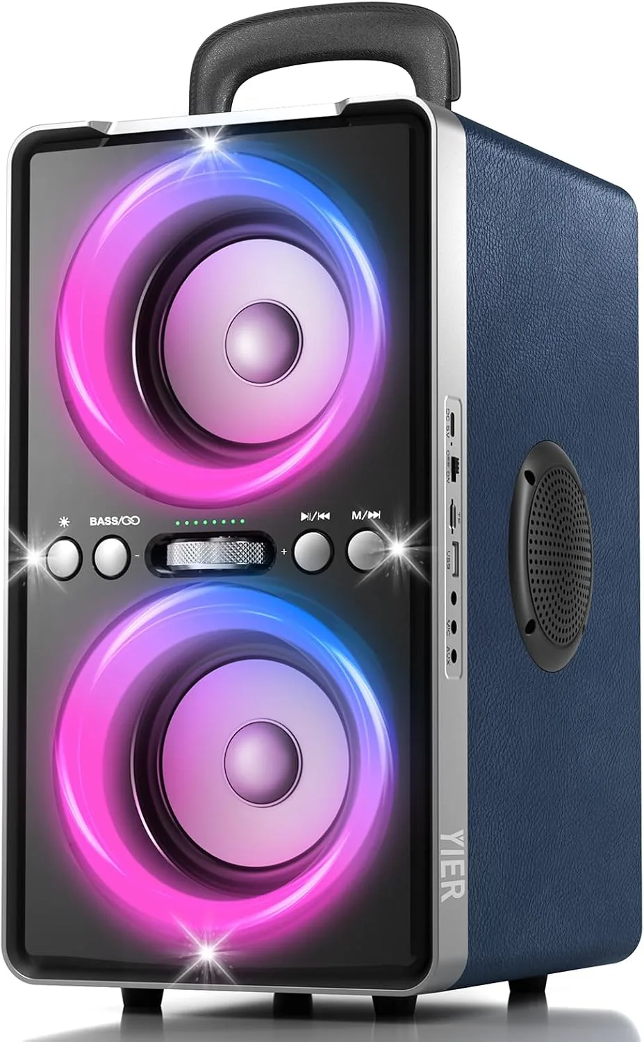 YIER Bluetooth Speaker, 240W Peak Loud Party Speakers with Deep Bass, Blue