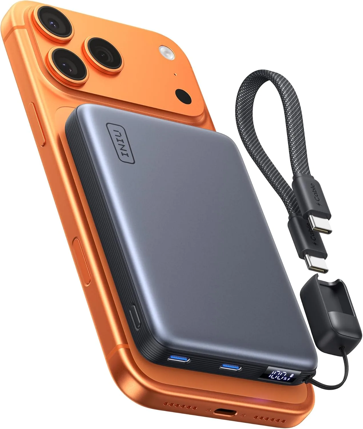 INIU Magnetic Slimmest Power Bank, 10000mAh Qi2.2 Portable Charger