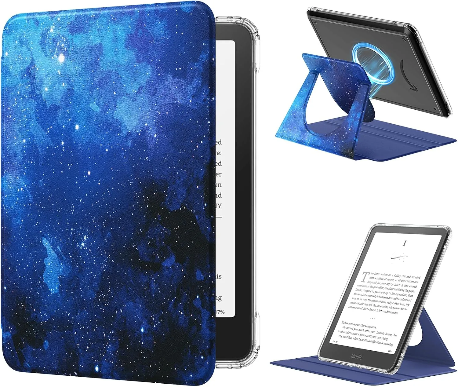 Estuche MoKo 360° Rotativo Desmontable para eBook Reader 7" Cielo Estrellado Azul