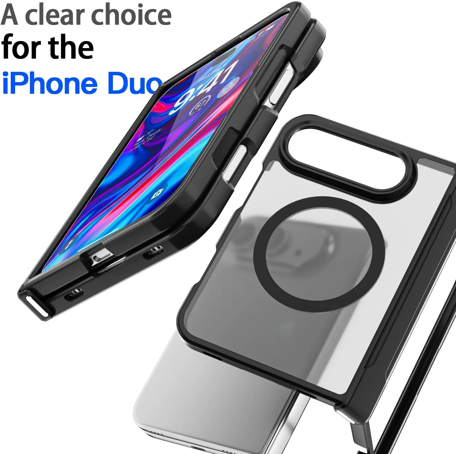 AICase for iPhone Duo Case,Fold Matte Fit for Magsafe,Hinge Protection