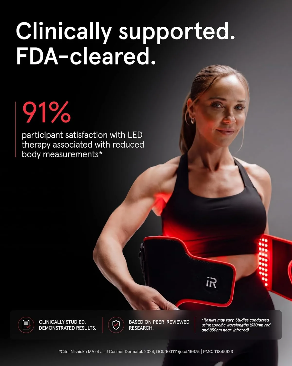 iRestore Sculpt LED Belt - FDA-Cleared Red Light Therapy Belt for Body Contouring, Slimming and Muscle Recovery, Near Infrared Light Therapy Wrap for Body, Waist, Thighs, Shoulder & Back Pain Support