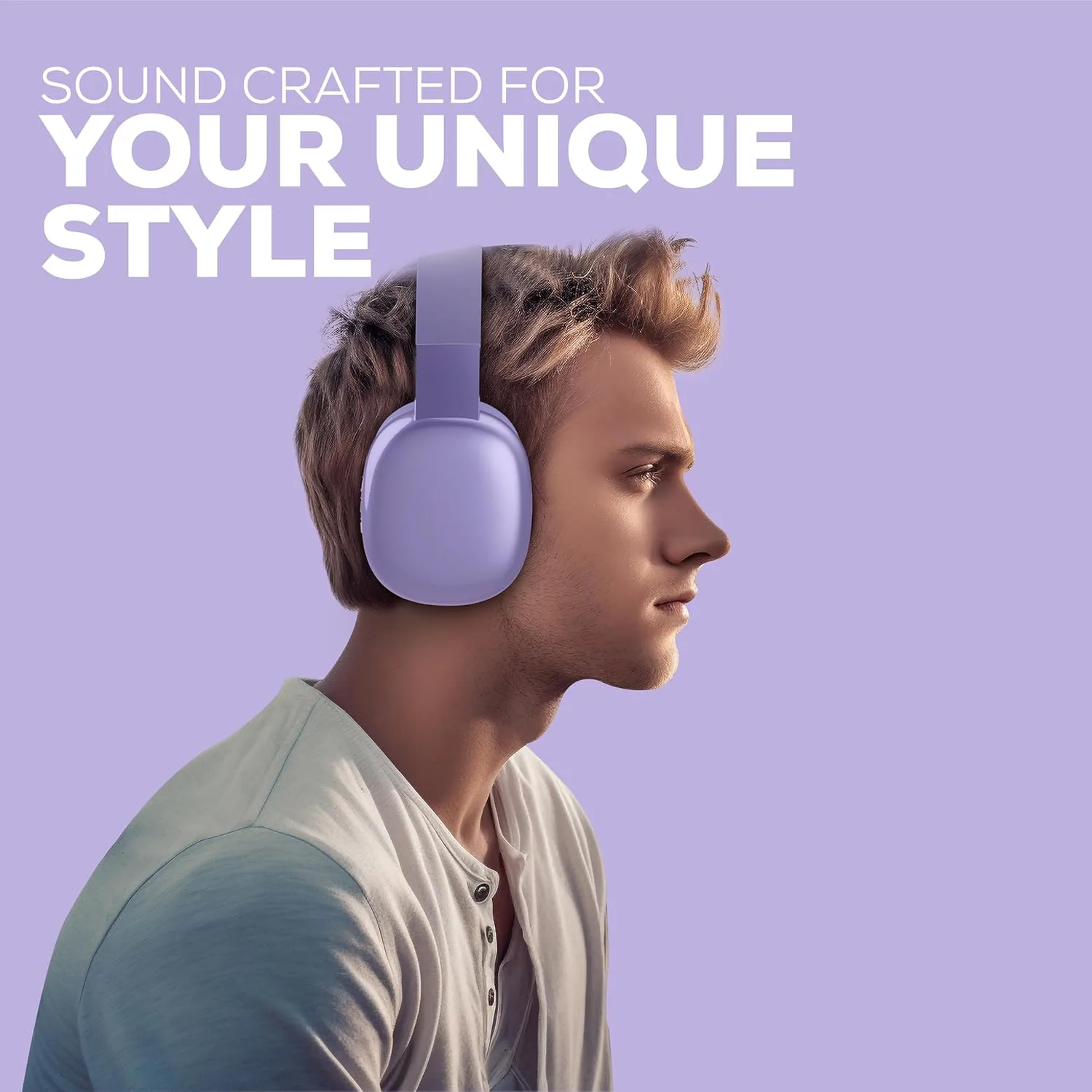 Gabba Goods Platinum Vibe Wireless Over Ear Bluetooth Headphones With Microphone - Noise Reduction - Bluetooth, Wired, Built In Micro SD For Travel, Home, Work TV, PC, Gaming, Cellphone (Lavender)