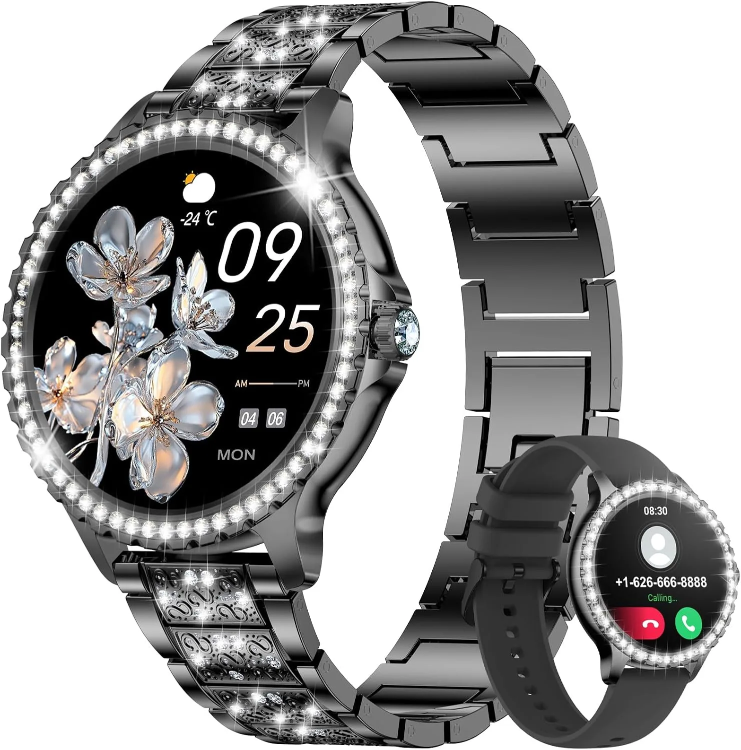 LIGE Smart Watches for Women,1.32" HD Fitness Tracker Watch with Answer/Make Call,AI Voice Control,Heart Rate/Calories/SpO2 Monitor 100+ Sport Modes Ladies Smart Watch for Android iOS (Black)