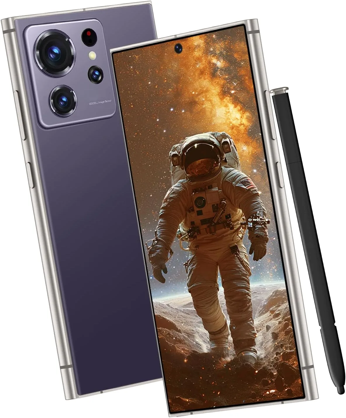 C24 Ultra Unlocked Cell Phones Smartphone with Built-in Pen 8+256GB Android 13 Phones 6.8" HD Screen Dual SIM 108MP+48MP Camera (Violet)