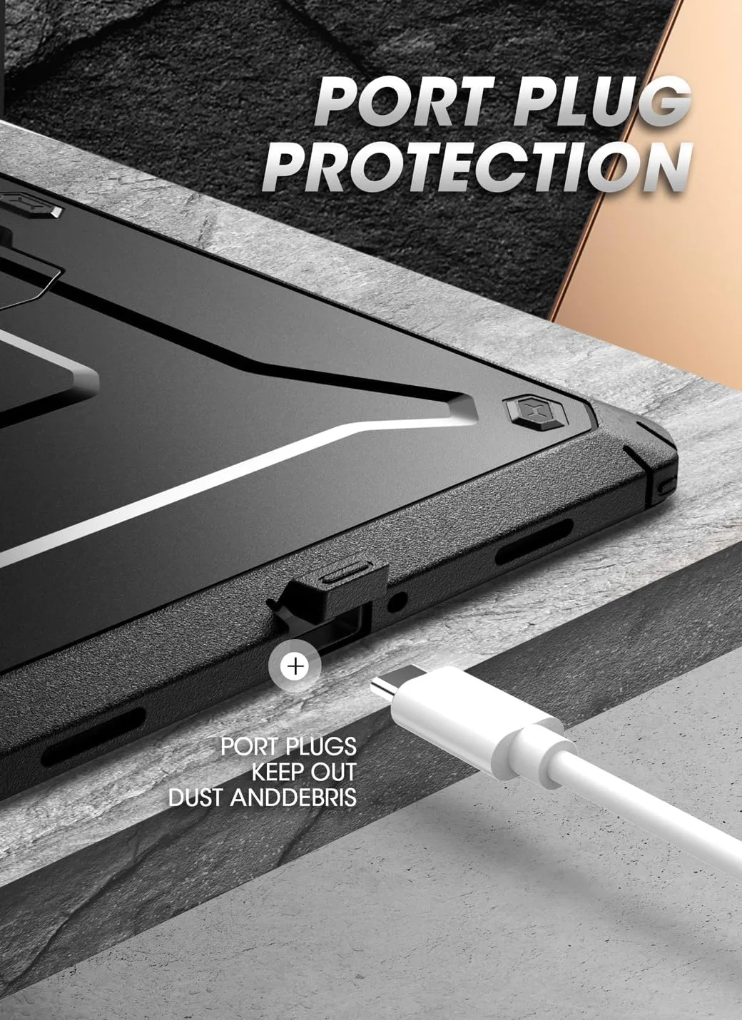 SUPCASE for Samsung Galaxy Tab A9 Plus Case 11" 2023 with Kickstand, Black