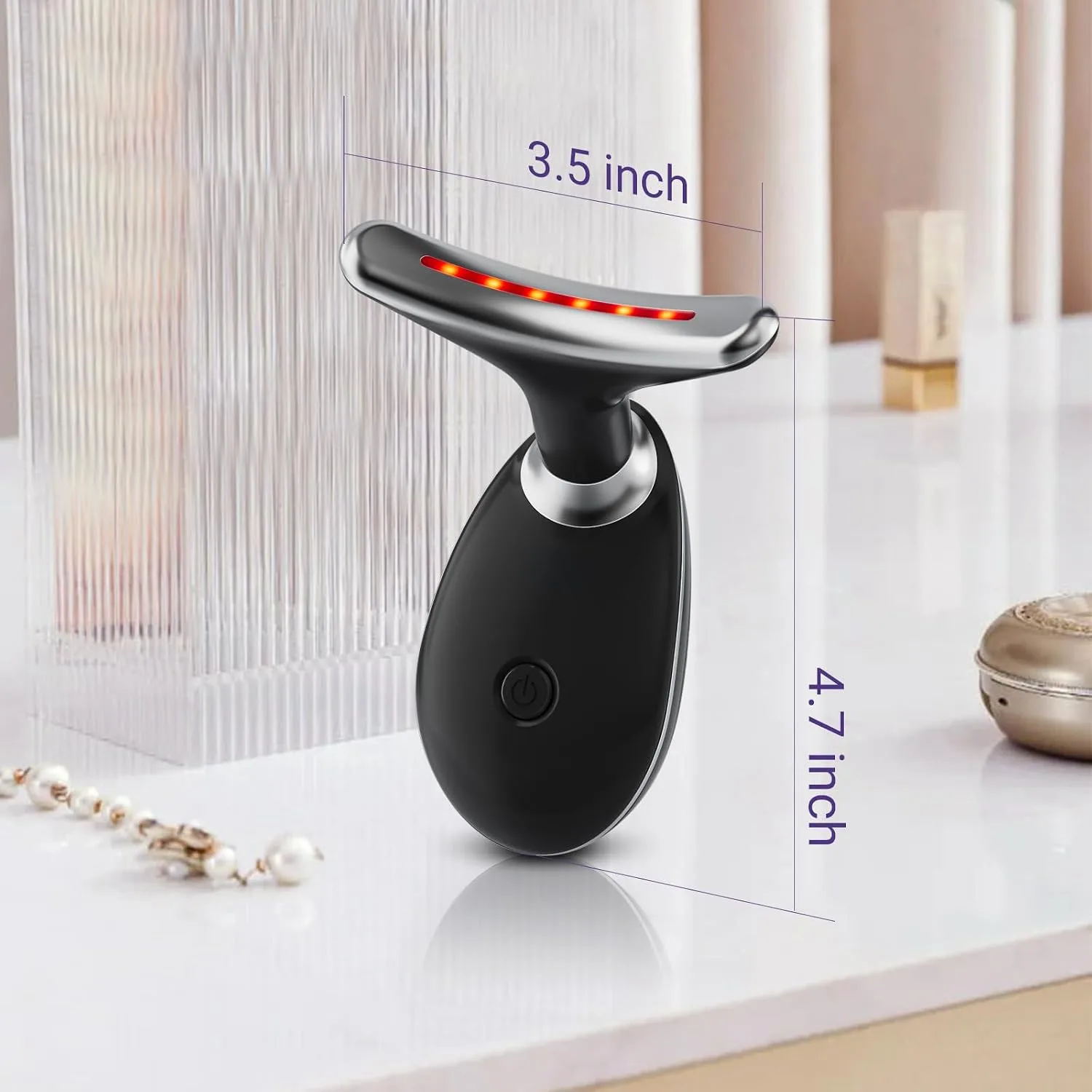 Neck Face Massager, Face Sculpting Tool, 3 Modes and Vibration for Facial Massager for Double - Chin Wrinkle,Daily Home Use, Black