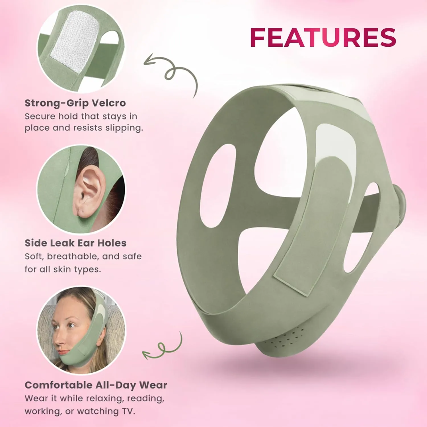 V-Line Chin Up Mask – V Shaped Face lift mask for Double Chin Reducer, Jawline Shaper Chin Strap for Sleeping Adjustable Face Slimmer for Women