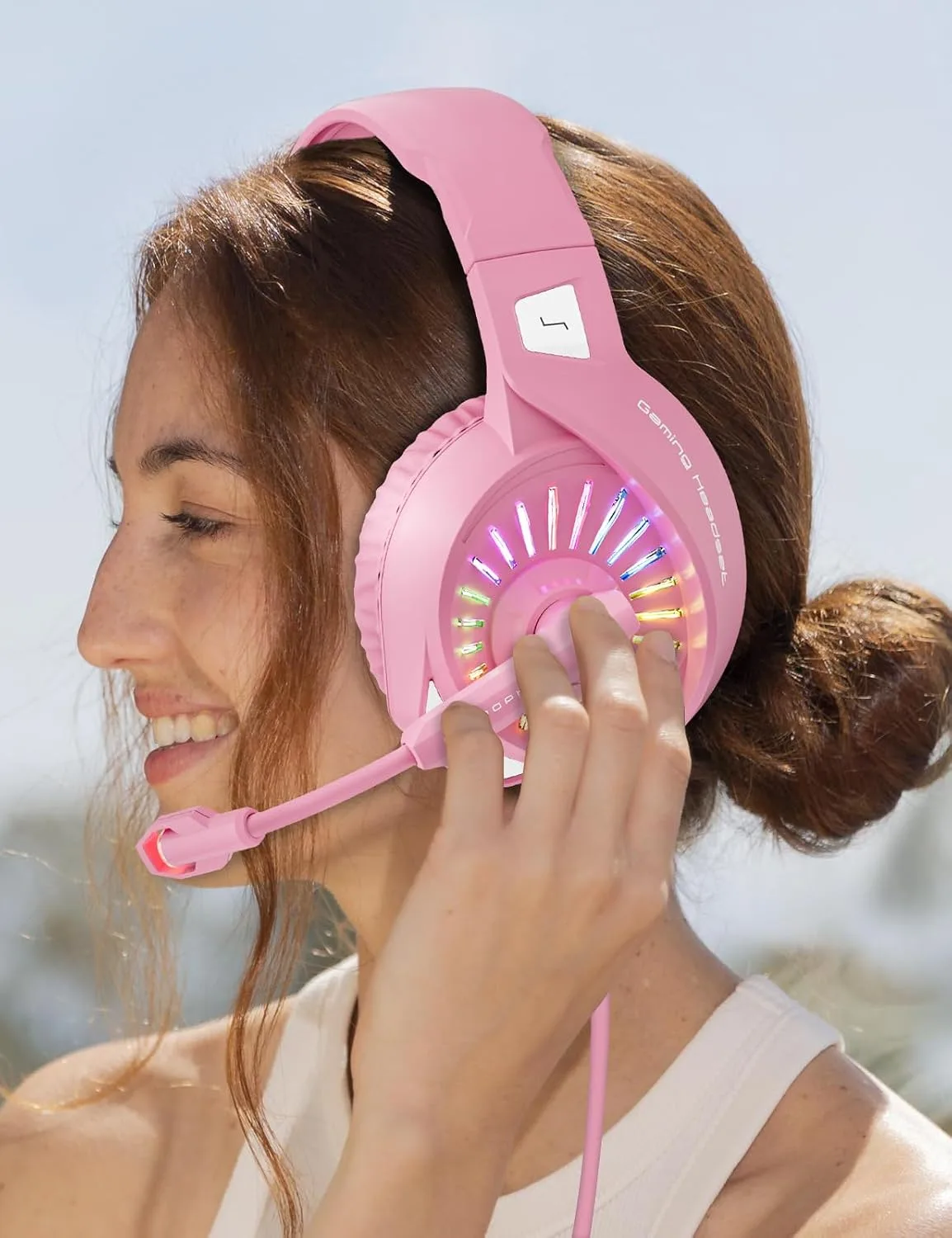 ZIUMIER Wired Pink Gaming Headset for PC, PS5, PS4, Xbox Series X|S