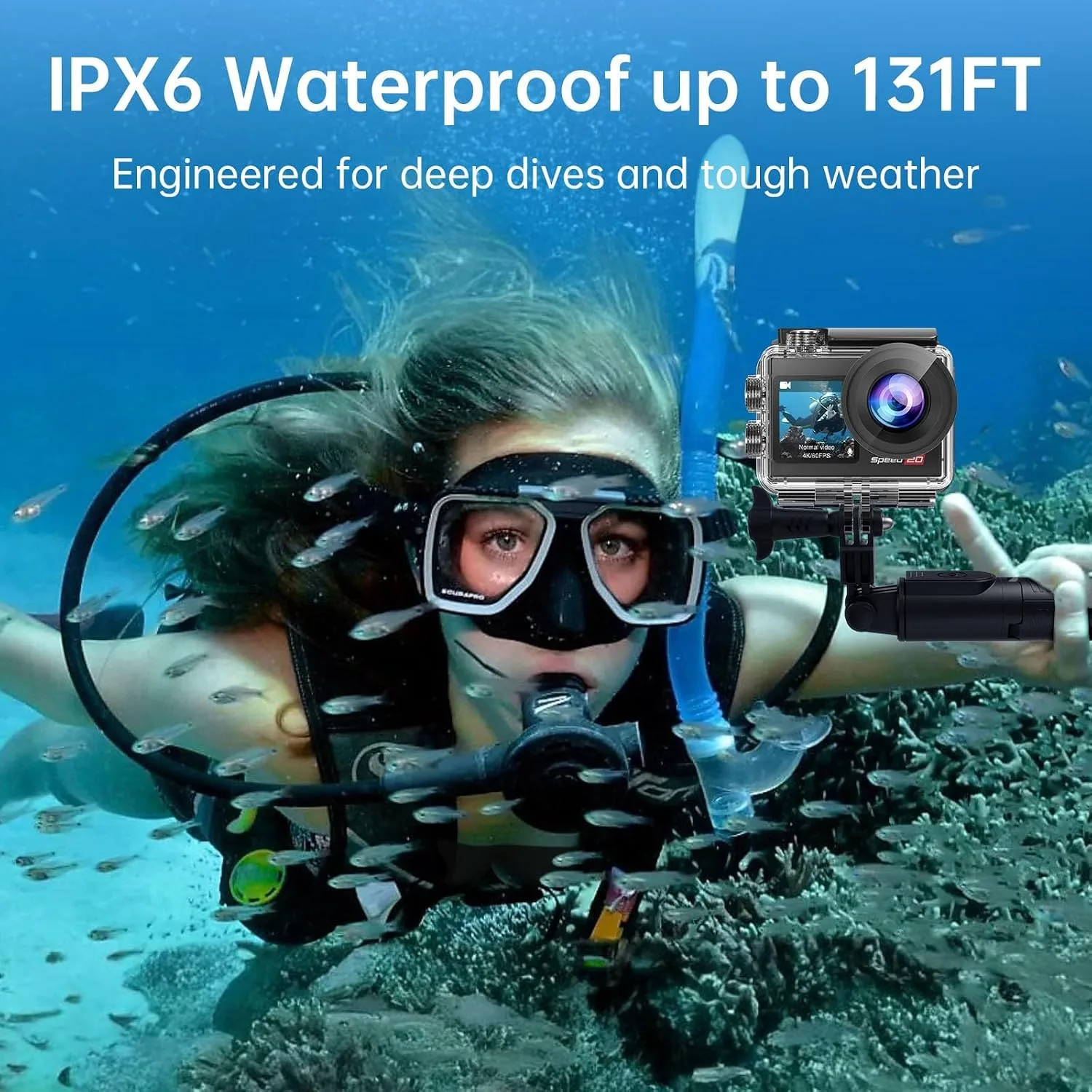 4K Action Camera 20MP Touch Screen WiFi EIS 131FT Waterproof