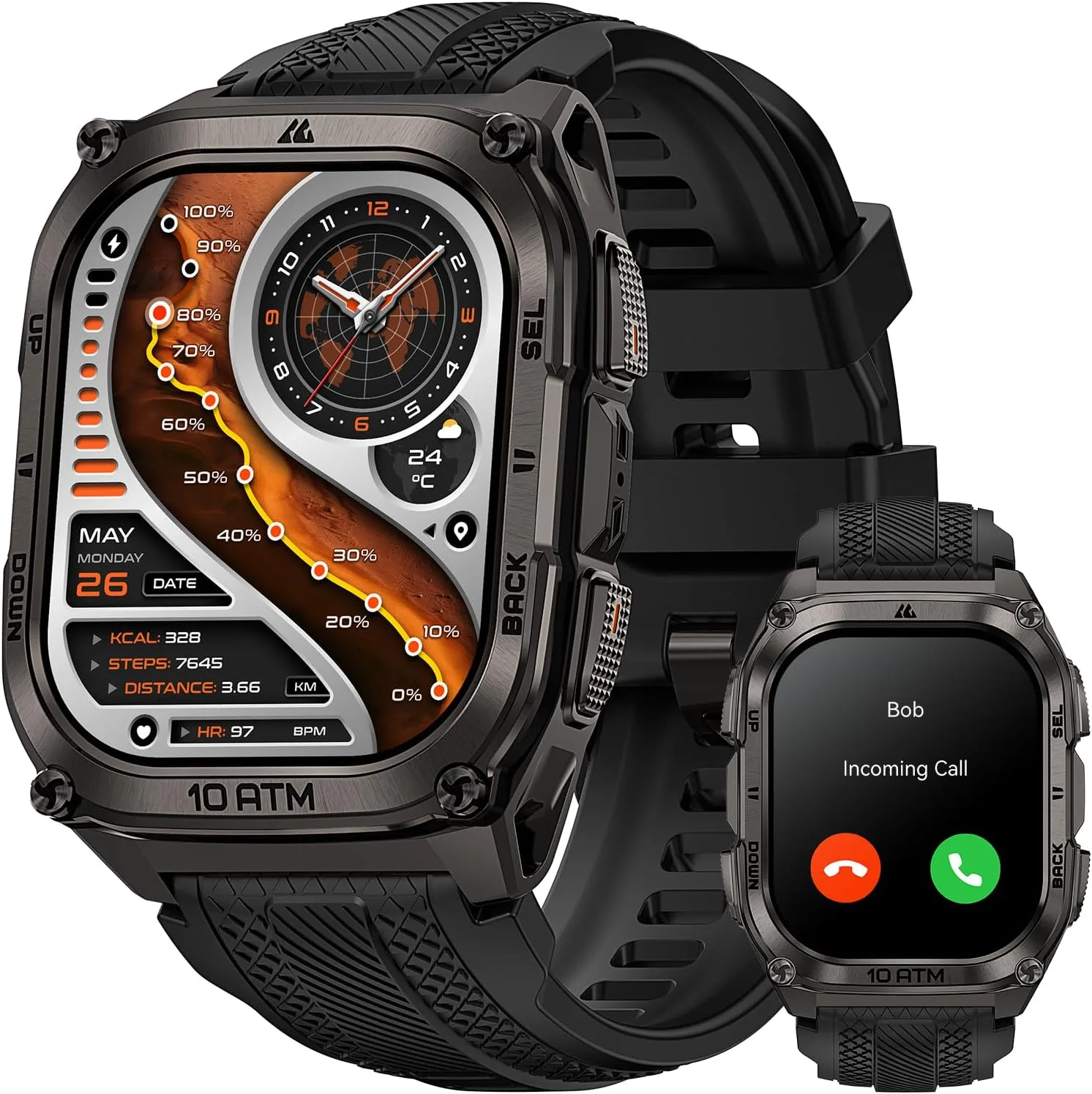 KOSPET Tank M4 Rugged Smart Watch with GPS, Offline Maps, 10ATM Waterproof