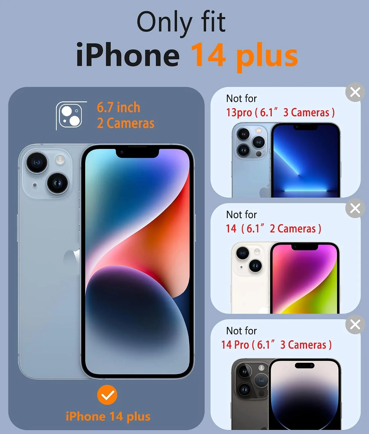FNTCASE for iPhone 14 Plus Case Compatible with Magsafe Clear Phonecase