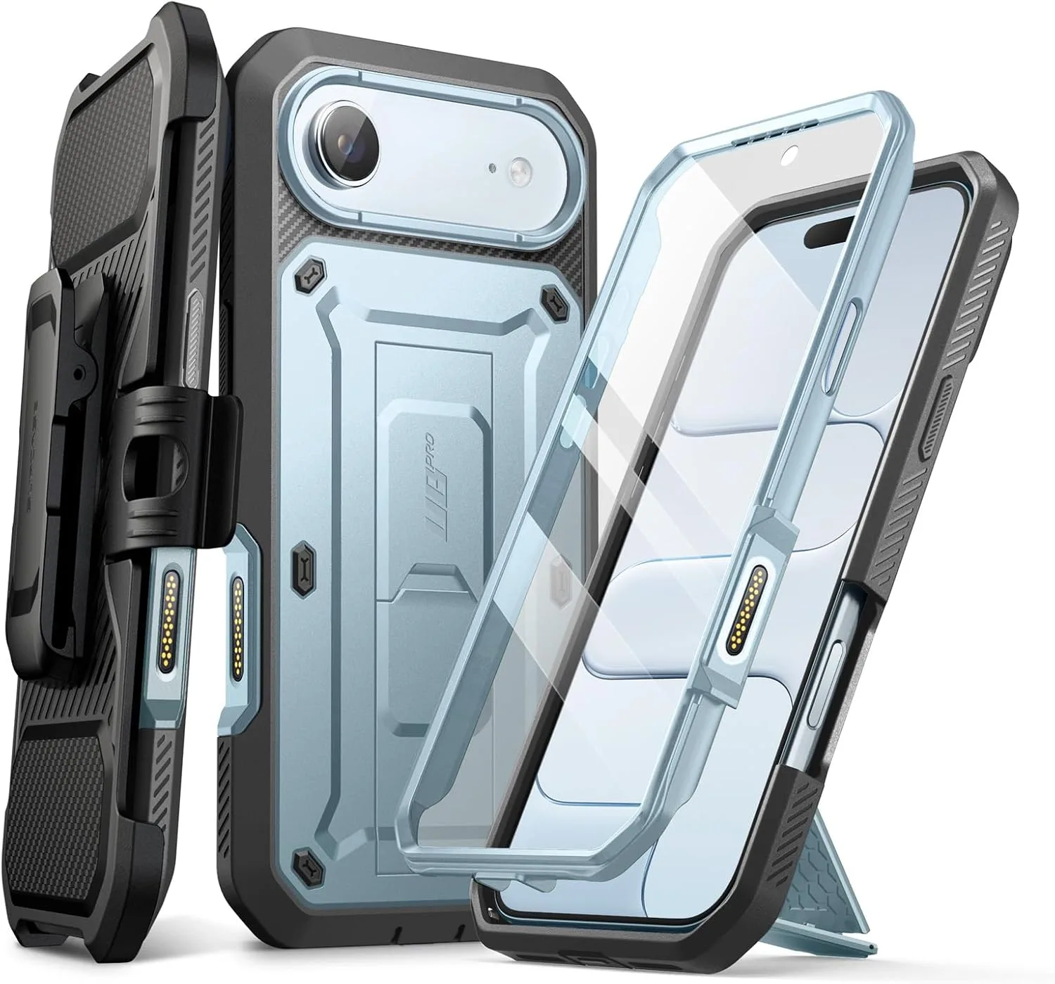SUPCASE for iPhone Air Case with Kickstand & Screen Protector, Arctic