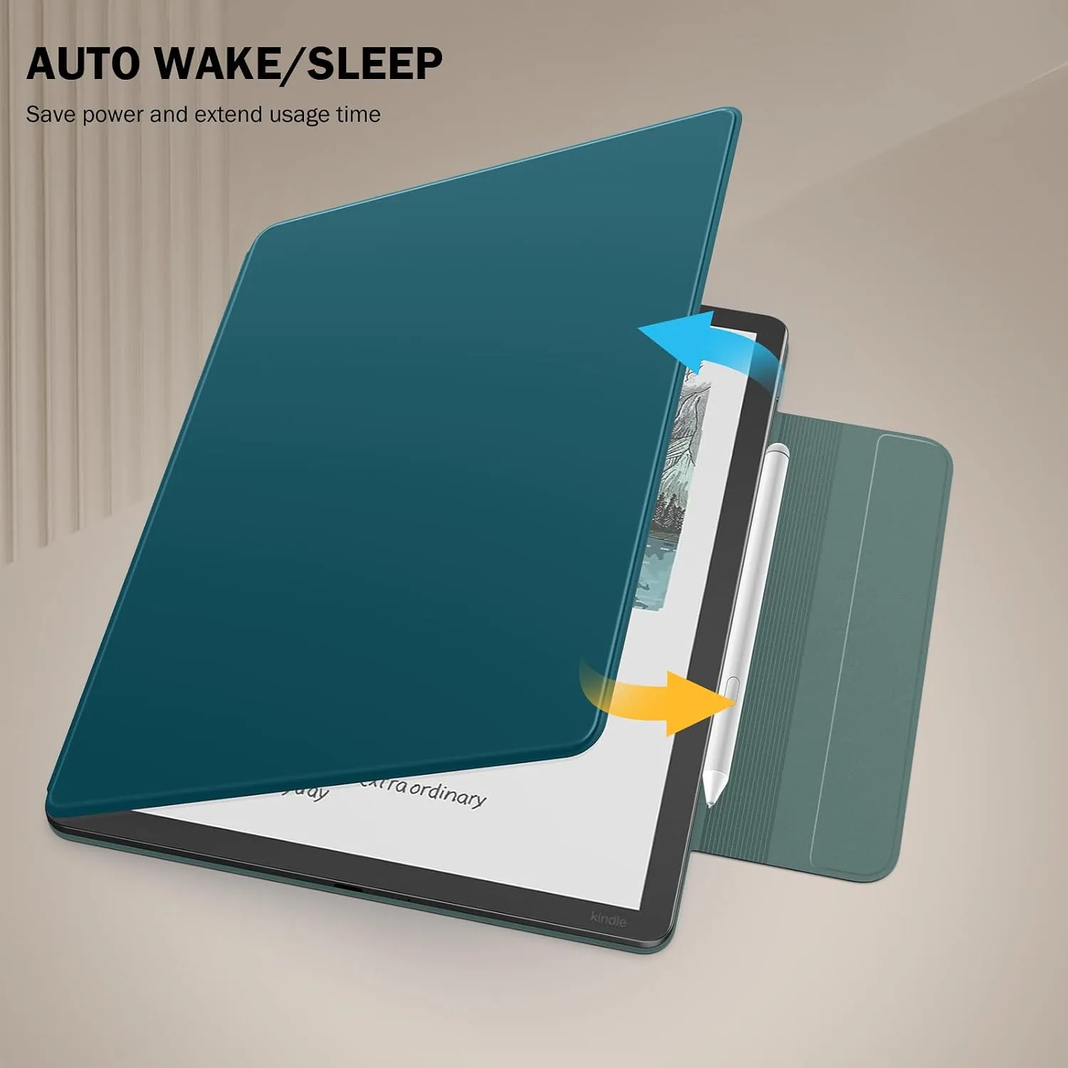 MoKo Magnetic Case for 11" Kindle Scribe 3rd & Colorsoft 1st, Turquoise
