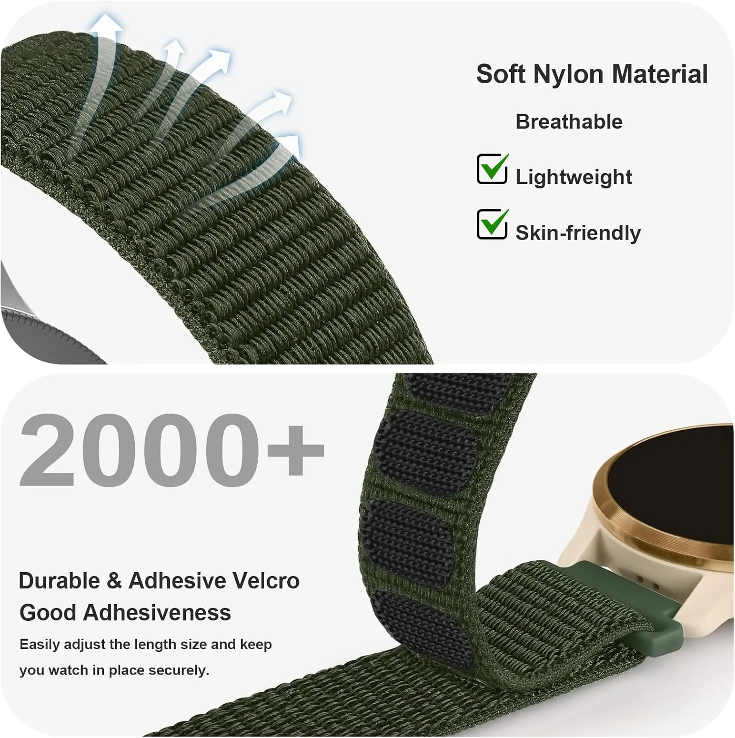 Amzpas Nylon Bands Compatible with COROS PACE 4 / PACE 3 / Pro/APEX 2 Pro/APEX Pro/APEX 46mm Men Women, 22mm Soft Sport Replacement Strap for Coros Pace 4/3 Watch