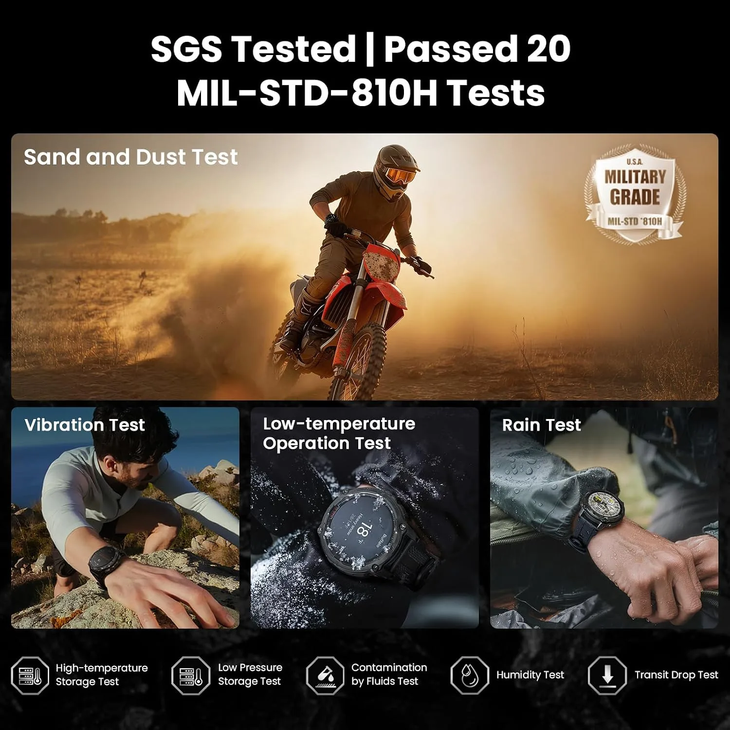 KOSPET Tank T4 Special Edition Smart Watch, Dual-Band GPS, Offline Maps