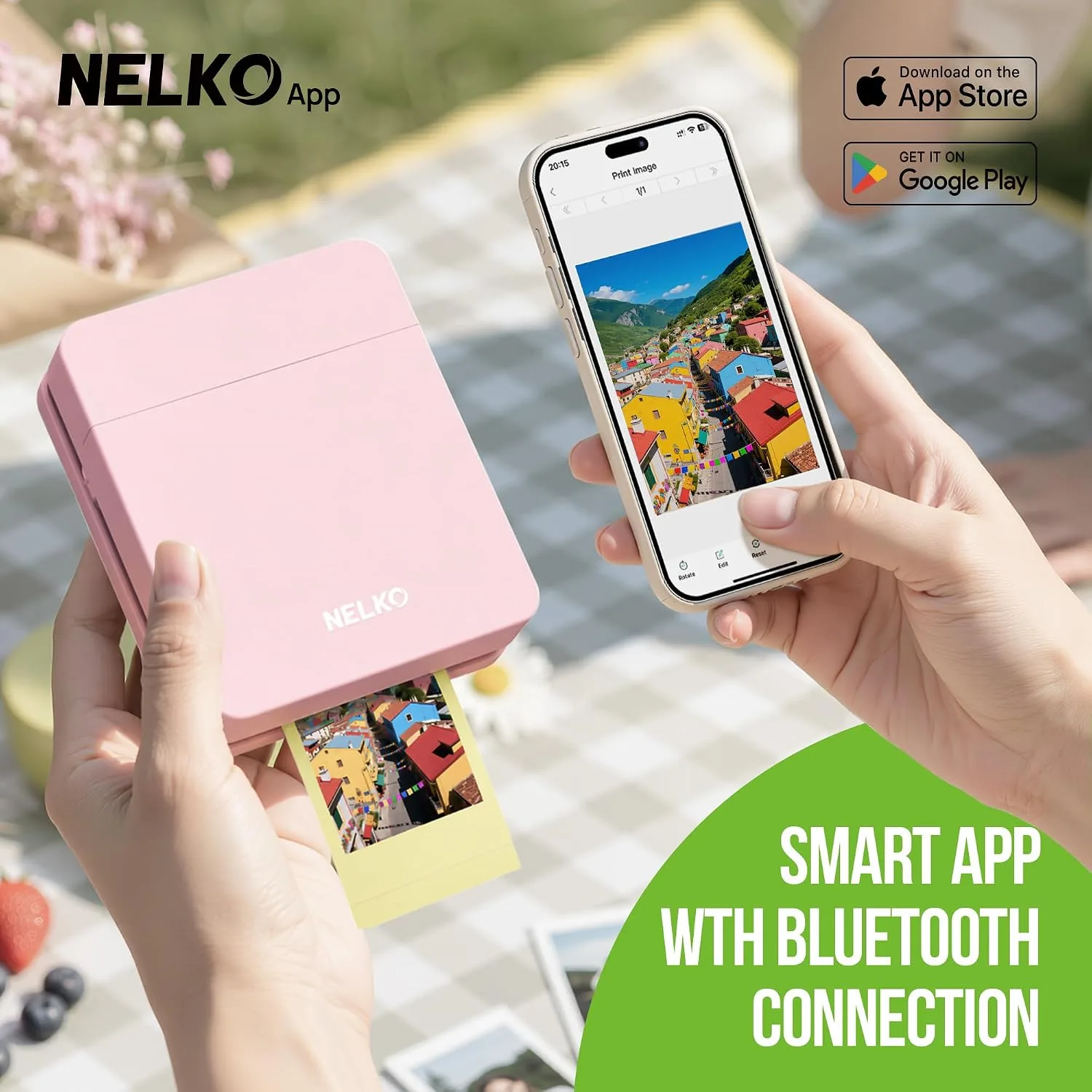 Nelko PP01 Photo Printer, 2x3 Portable Photo Printer, Mini Printer, Pink
