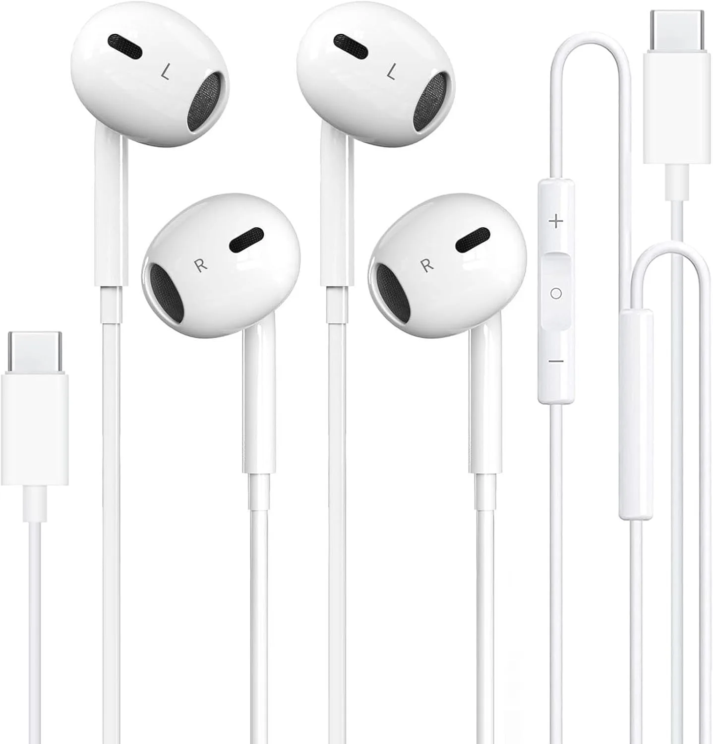 USB C Headphones Wired for iPhone 17/16, Type C Earphones with Microphone & Remote Noise Cancelling Earbuds for iPhone 16/15 Pro Max, iPad, Galaxy S23/S22/S21/S20, Pixel 7/6/5/4