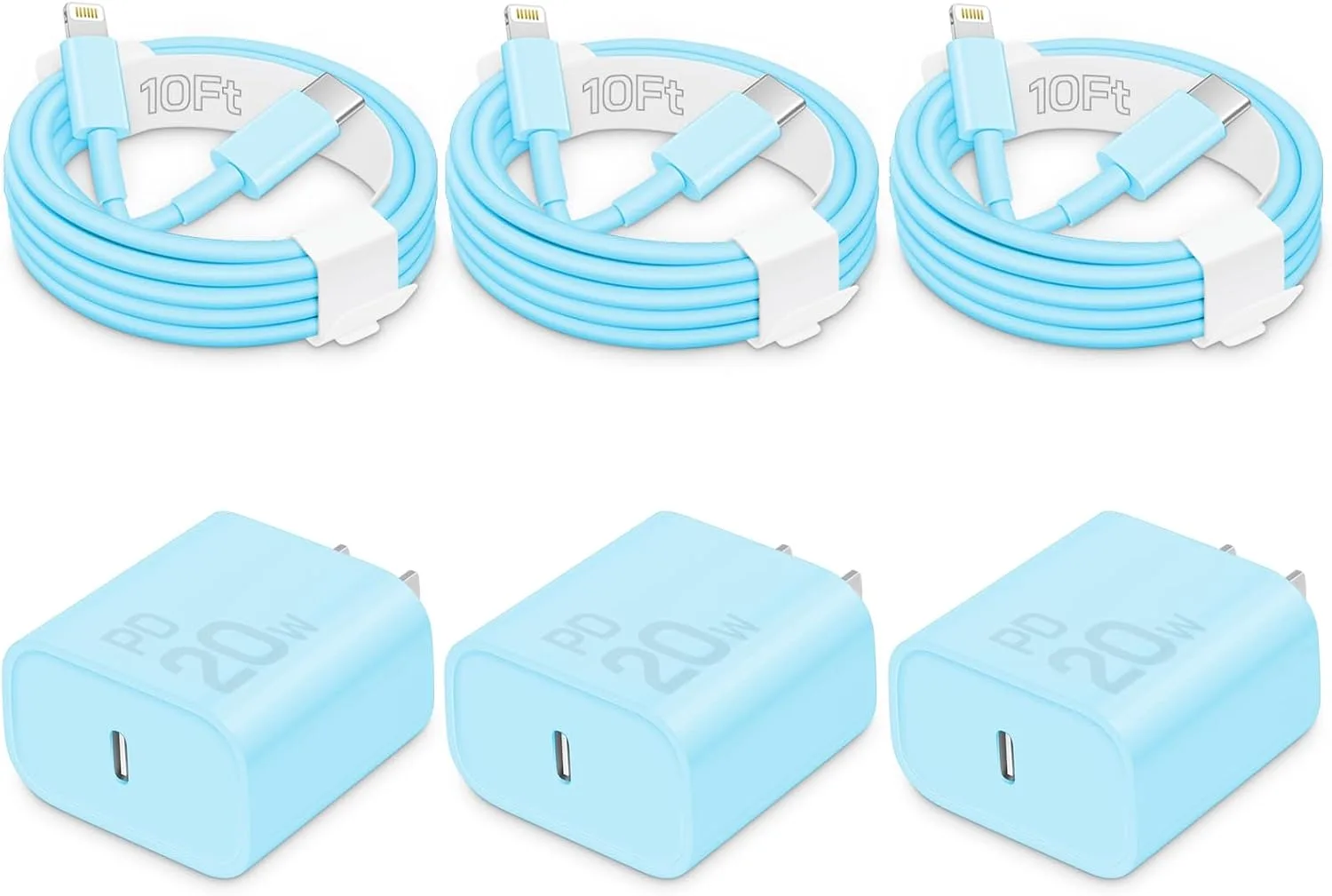 CXX 20W Fast Charger for iPhone 14/13/12 [3-Pack, MFi Certified]