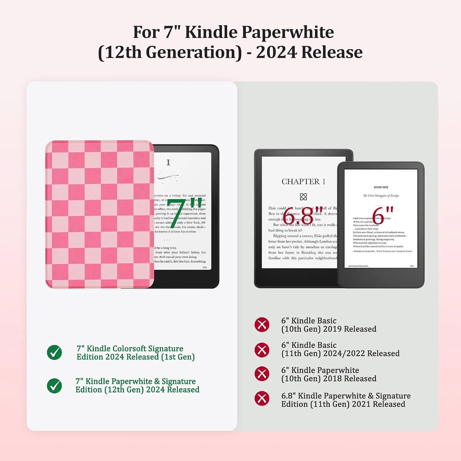 SESENSE Magnetic Case for 7'' Kindle Paperwhite 12th Gen 2024 & Colorsoft