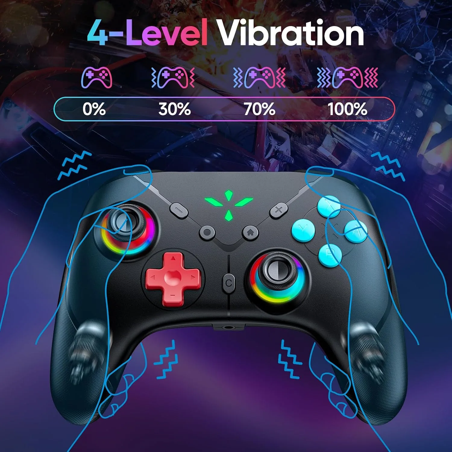 Yommor Wireless Switch 2 Pro Controller for Switch 2/Switch/Lite/PC,Hall Effect Joystick for Switch 2 Pro Controller with Wake-Up/Turbo/Dual Vibration/Programmable,Blcak