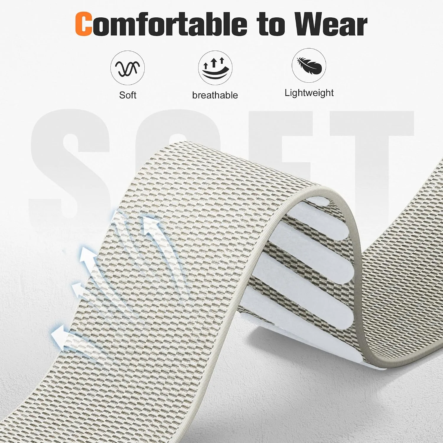 Getino Sport Band Compatible with Whoop 5.0 Bands One, Peak and Life/MG, Breathable Adjustable Elastic Replacement Soft Nylon Strap Accessories for Whoop Band 5.0 Fitness Tracker, GrayishApricot