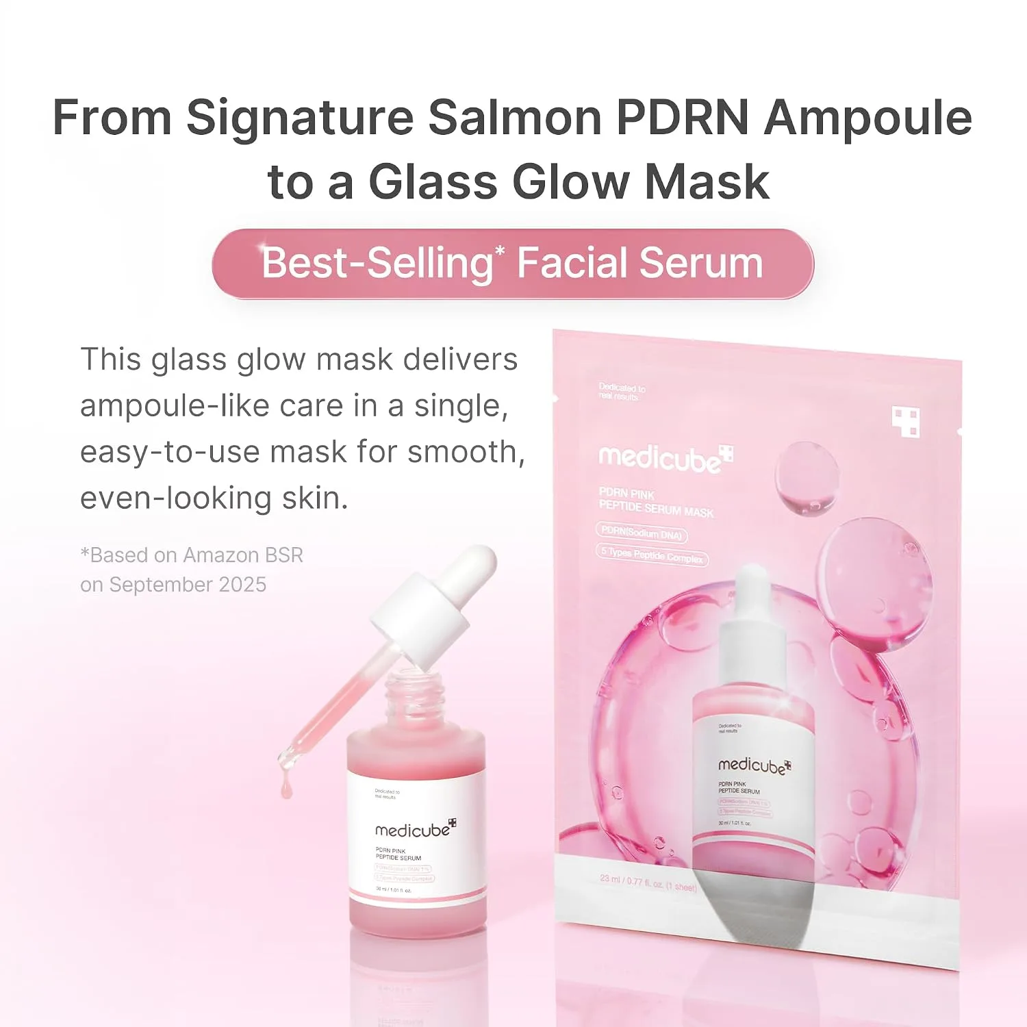 medicube PDRN Pink Peptide Ampoule Sheet Mask 6EA