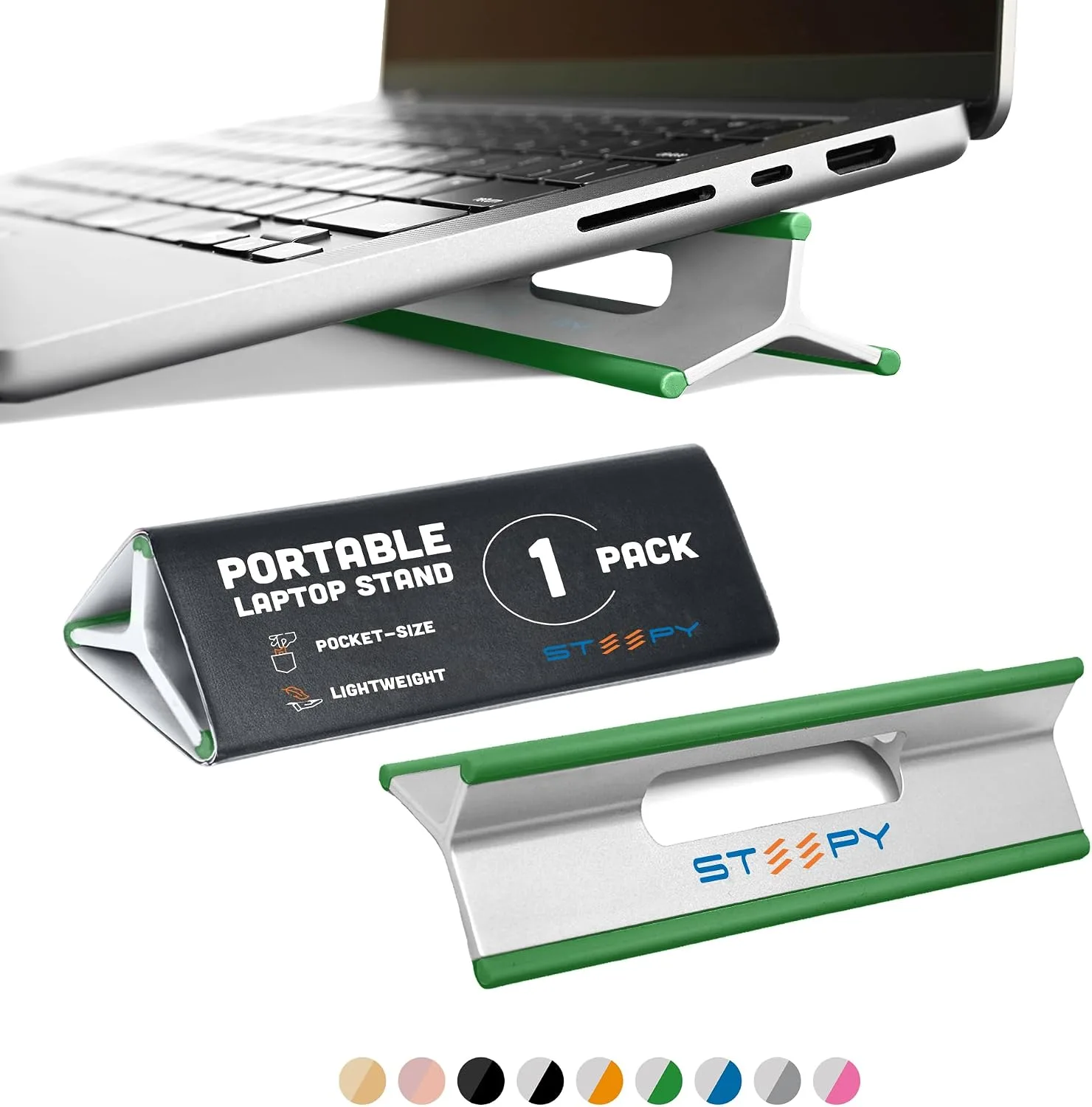Steepy Portable Laptop Stand for Desk – Adjustable Height & Laptop Holder