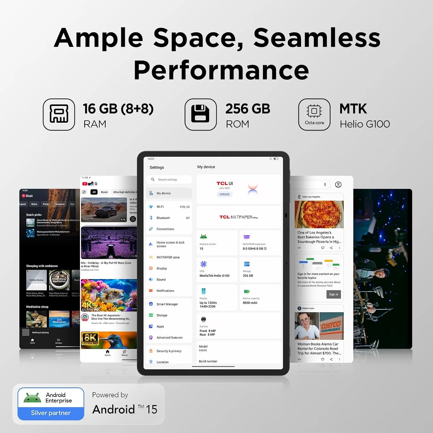 TCL NXTPAPER 11 Plus Android Tablet, 11.5" 2.2K 120Hz Display, 8+256GB