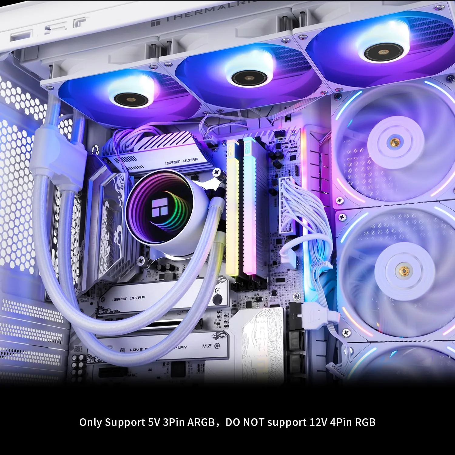 Thermalright Frozen Notte 360 White ARGB V2 Water Cooling CPU Cooler, 360 Specification CPU Liquid Cooler,3 PWM Fans, for AM4/AM5,Intel lga1700/1851/115x